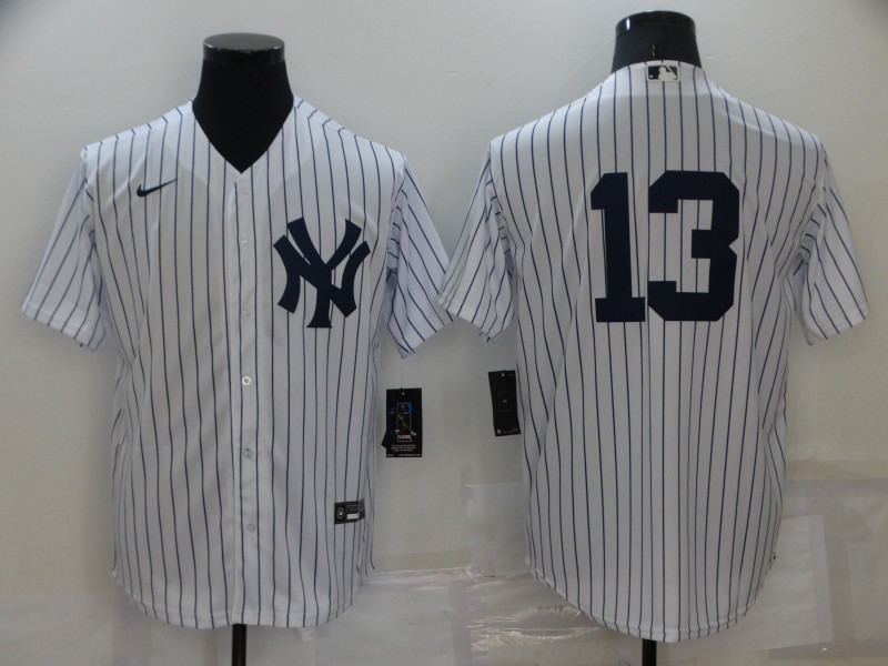 Men's New York Yankees Alex Rodriguez #13 White Name Jersey